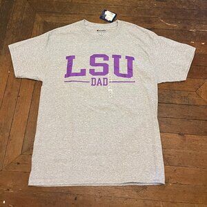 LSU (Louisiana State University) Tigers Dad Gray T Shirt - Large